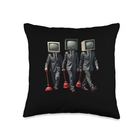 Skibidi toilet Tee, Birthday Boy Present for Kids, Adults Throw Pillow