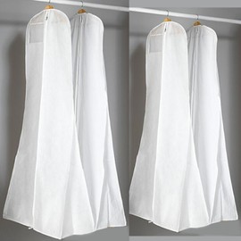 Wedding Dress Garment Cover for Closet Storage – Foldable Zippered Gown Bag for Special Occasion Clothing