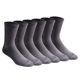 Dickies Men's Dri-tech Moisture Control Comfort Length Mid-crew Socks, Comfort Length Charcoal (6 Pairs)