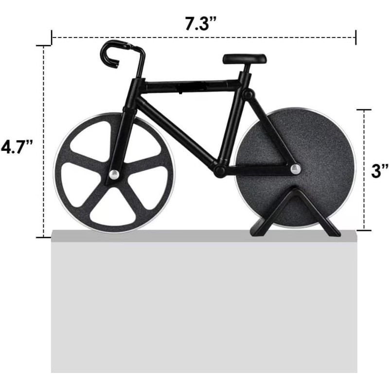 Bicycle Pizza Cutter Wheel,Non-Stick Dual Cutting Wheels Stainless Steel Bike