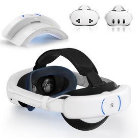 T3S Plus Elite Head Strap (Dual Fast Charging Battery Pack & Charging Dock) for Meta/Oculus Quest 3/3S - Extend 7H Playtime - VR Headset Accessory Headstrap for Metaquest Metas Q3/Q3S Quest3/Quest3s