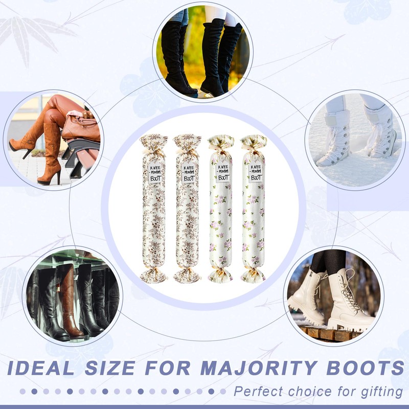 Maiteenly 2 Pairs Boot Shaper Stands with 8 Labels Cotton