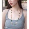 Boho Long Gold Necklaces for Women Irregular Natural Stone Bead