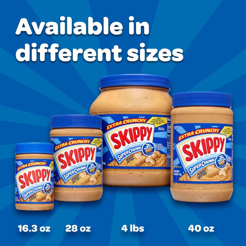Skippy Peanut Butter, Super Chunky, 80 oz (2 ct)