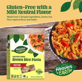 Heaven & Earth Brown Rice Pasta, Gluten Free Rotini, 12oz (3 Pack) | Whole Grain | Gluten Free Pasta | Amazing Texure - Tastes Like Regular Pasta