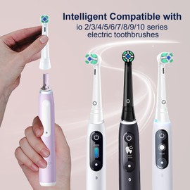 IO Replacement Heads Compatible with Oral B iO 2/3/4/5/6/7/8/9/10 Series Electric Toothbrush, Medium Bristles Brush Heads Compatible with Oral B, Deep Clean and Sensitive Care, 10 Pack White