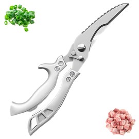Tutuyao Multi-functional Kitchen Scissors – Heavy Duty Poultry, Meat & Fish Shears, Stainless Steel, Spring-Loaded, Ergonomic Non-Slip Handles, Safety Lock, Dishwasher Safe