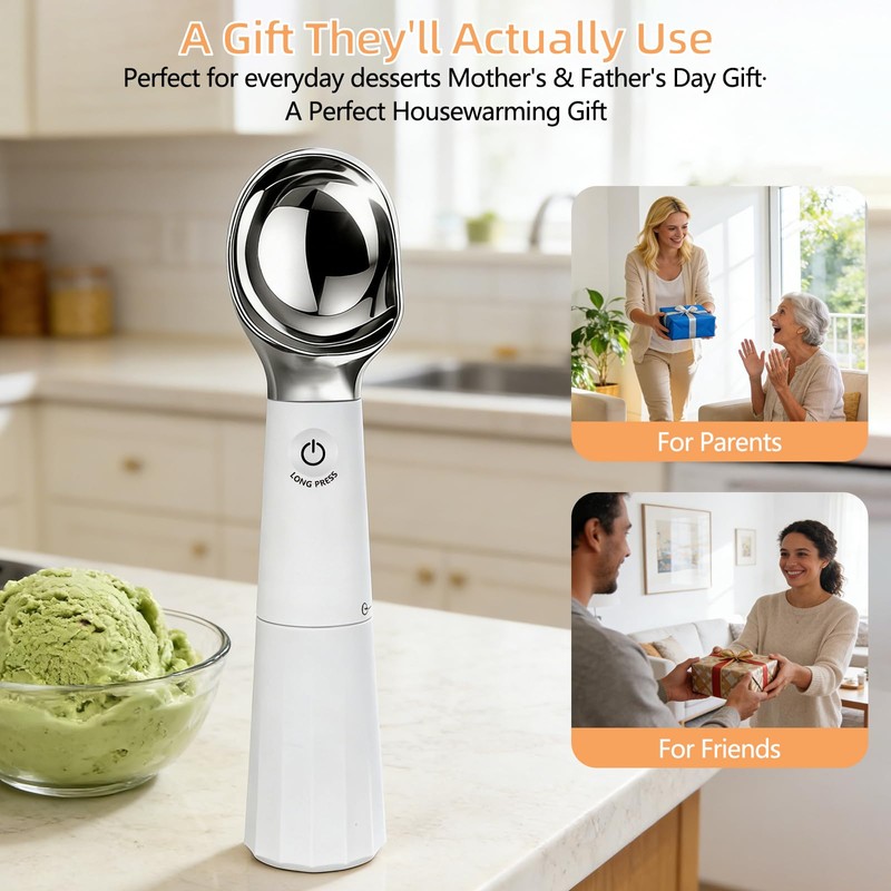 Heated Ice Cream Scoop, 158°F Rechargeable Electric Scooper