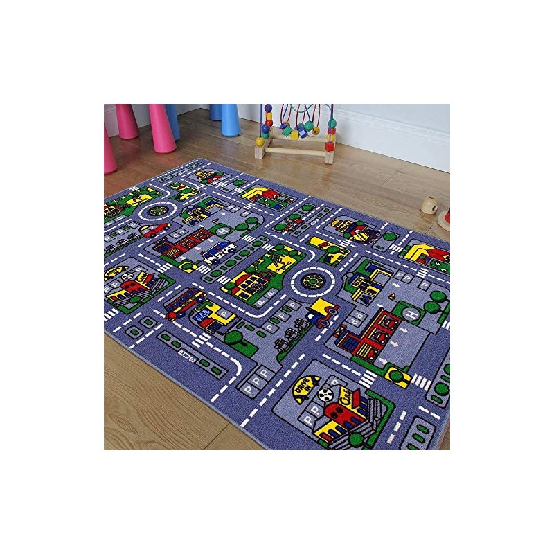 Champion Rugs Kids Area Rug Racing and Toys City Roads
