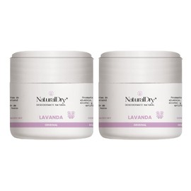 NaturalDry - Pack de 2 desodorantes naturales para Mujer - Sin Parabenos - No obstruye los poros - Hidrata tu piel - Elimina el mal olor - Permite la transpiración - Olor agradable a Lavanda - En tarro formato crema