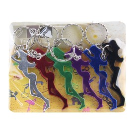 Swatom Girl Shape Aluminum Alloy Beer Bottle Opener Keychain Key Tag Chain Ring Accessories (6 PCs)