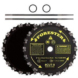 Forester Chainsaw Tooth 9" Brush Blade with 3/16" Round File 2 Piece Bundle, 2-Pack (2 Blades, 2 Fil