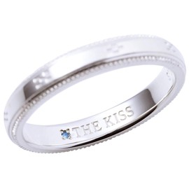 THE KISS SR2436BDM-2437BDM Wedding Band Ring Set of 2 Okinawa Mincer Weave Silver Pairing, Silver, Inner Stone: Blue diamond