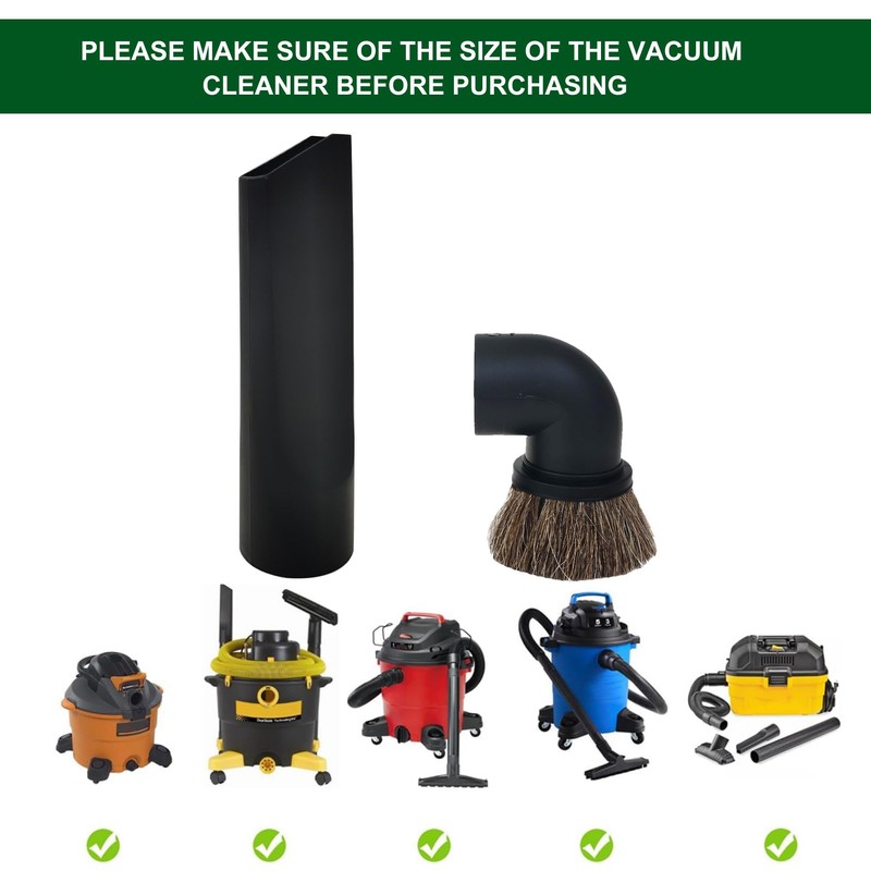 EZ SPARES Compatiable with Shop Vacs and Workshop,Round Horsehair Dusting