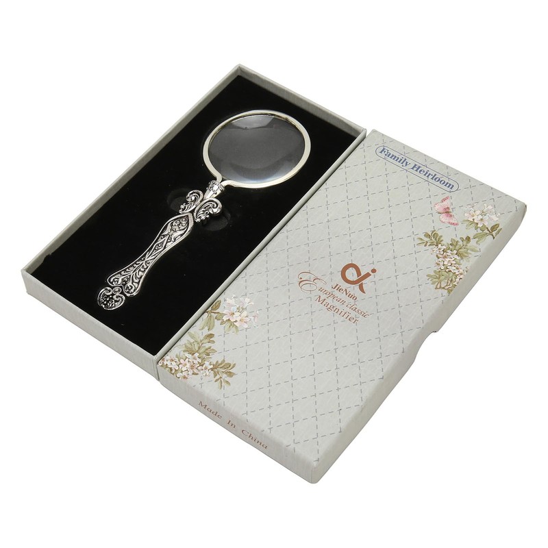 Handheld Magnifier with Metal Handle, Vintage Magnifying Glass Portable Retro