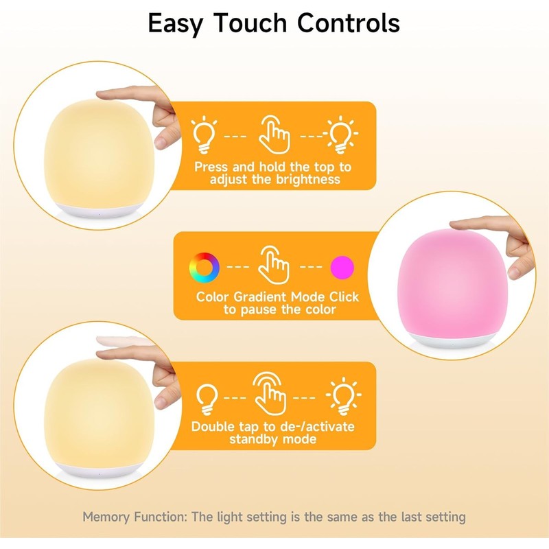 Tyute Night Light, Portable Egg Night Light, Baby Night Lamp