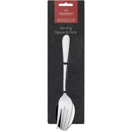 Grunwerg Windsor Carded 2-Piece Serving Fork and Spoon Set SVGFWDR/C, 18/0 Stainless Steel, Silver