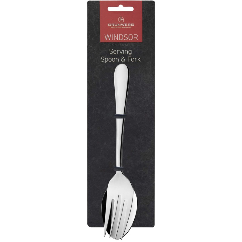 Grunwerg Windsor Carded 2-Piece Serving Fork and Spoon Set SVGFWDR/C,
