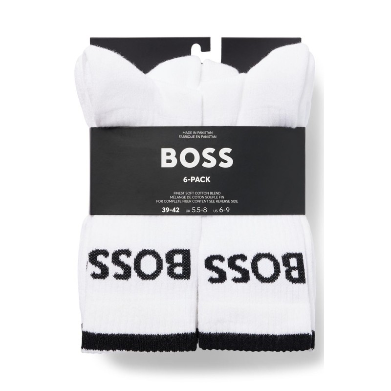 BOSS Men's Socks QS Stripe CC Crew Socks 6 Pairs,