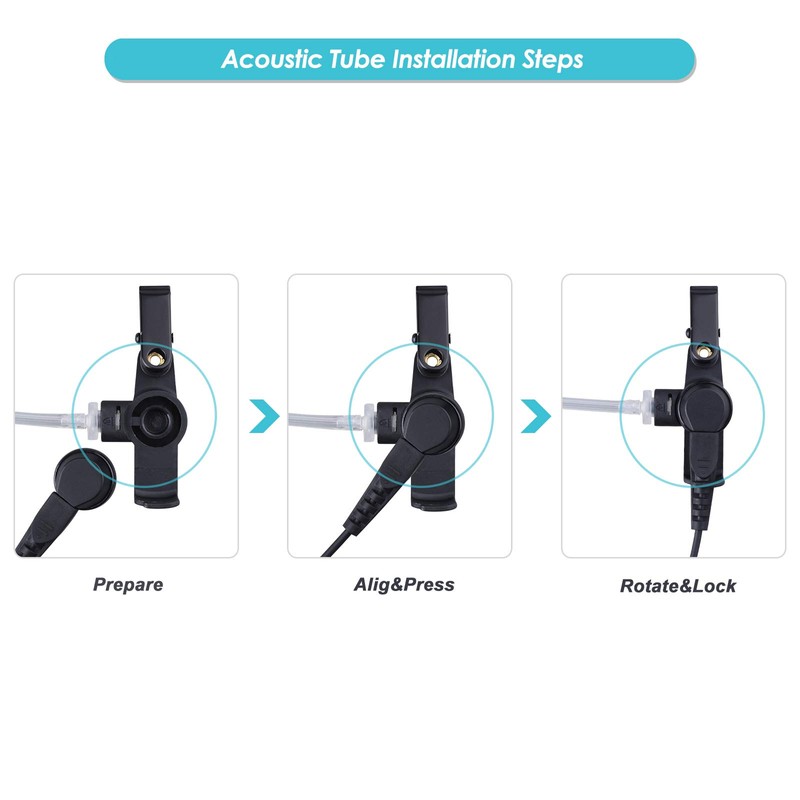 COMMIXC Walkie Talkie Earpiece, 2.5mm/3.5mm 2-Pin Covert Air Acoustic Tube