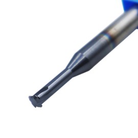 20-56 TPI Single Pitch 1/4in Solid Carbide Thread end Mill,0.018in Cutting Diameter,Necked to Thread 0.5in Deep,4 Flute Bits Tool for Medium Hardness Steel, Brass, Iron