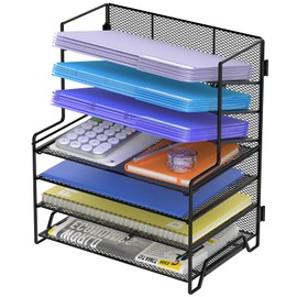 Organizador de archivos de escritorio de 7 niveles, clasificador de papel de malla metálica, bandeja de cartas, organizador de escritorio para el hoga