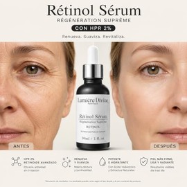 Sérum Retinol HPR 2% Facial | Reduce Arrugas y Manchas Sin Irritación | Regenerador Antiedad de Uso Nocturno | Apto Piel Sensible | 30ml