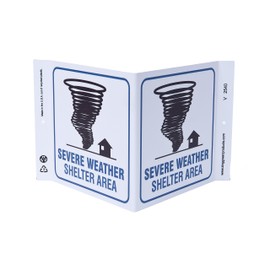 ZING 2540 Eco Safety V Sign, Severe Weather Shelter, 7Hx12Wx5D, Recycled Plastic