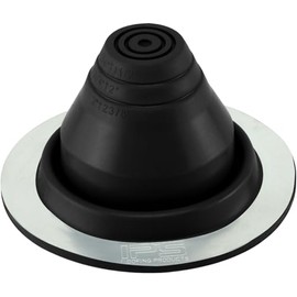 Water-Tite 81468 #1 Metal Roof Flashing, 4-3/4-inch Round Base with EPDM Rubber Collar, For 0" to 2-3/8" Vent Pipes, Black