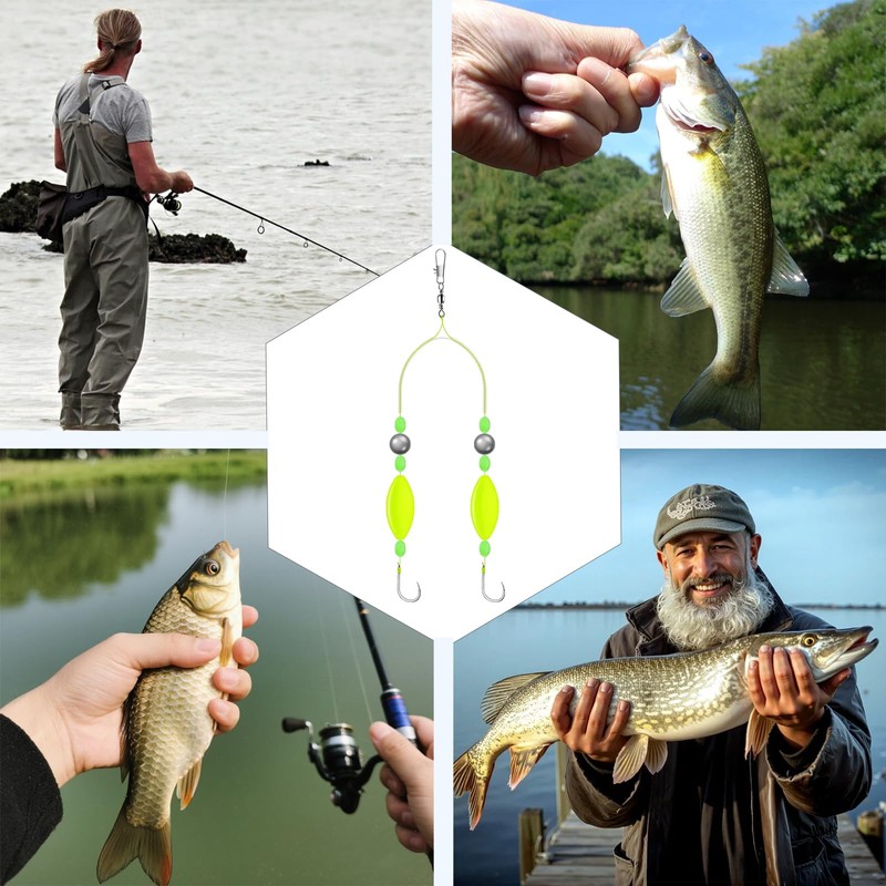6pcs Double-Hook Reverse Bottom Rig, 2025 Pop Up Boilies Bait