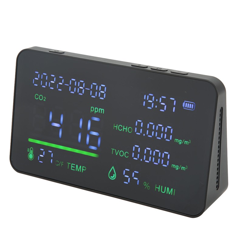 CO2 Detector ABS and Electronic TVOC Sensor Components Digital Temperature