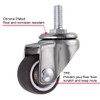 Skelang 4 Pcs 25mm Swivel Stem Threaded Castors, TPE Mute