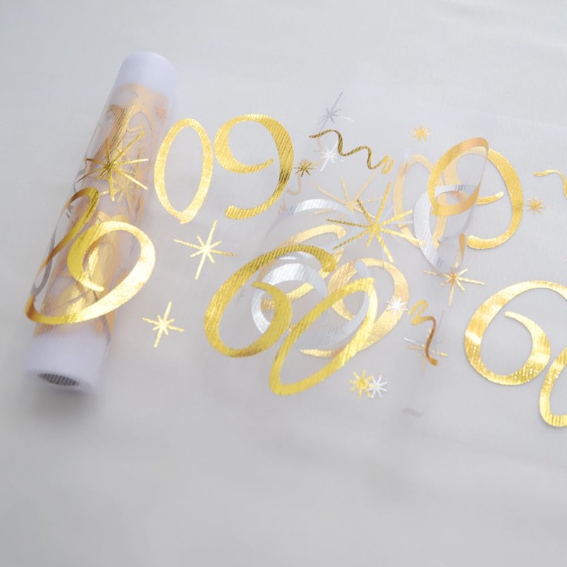 Yontree 60th Birthday Decoration Table Decoration Birthday Table Runner for