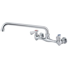 AA Faucet 8" Wall Mount Commercial Compartment Sink Faucet with 14" Swivel Spout for Restaurant Kitchen, NSF Approved