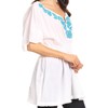 Sakkas 5303 - Octavia Smocked Dolman Sleeve Fringe Blouse with