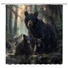 YNFUQANLN Black Bear Shower Curtain Wild Animal Forest Junge Rustic