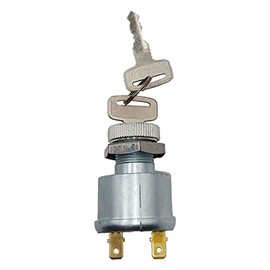 Cylinman Ignition Switch 17421G1 fit for EZGO Golf Cars 2 Terminal Gas-Electric ON-Off, 2 Prong 4 Key Free Terminals & Carabiner
