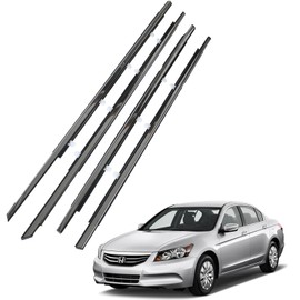 4 PCS Weather Stripping Car Window Trim Moulding Seal for 2008-2012 Honda Accord Replace 72410-TA0-A01 72450-TA0-A01 72910-TA0-A01 72950-TA0-A01