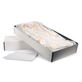 Gaylord Archival White Wedding Dress & Textile Preservation Box with Tissue Paper - 18W x 40L x 6" H
