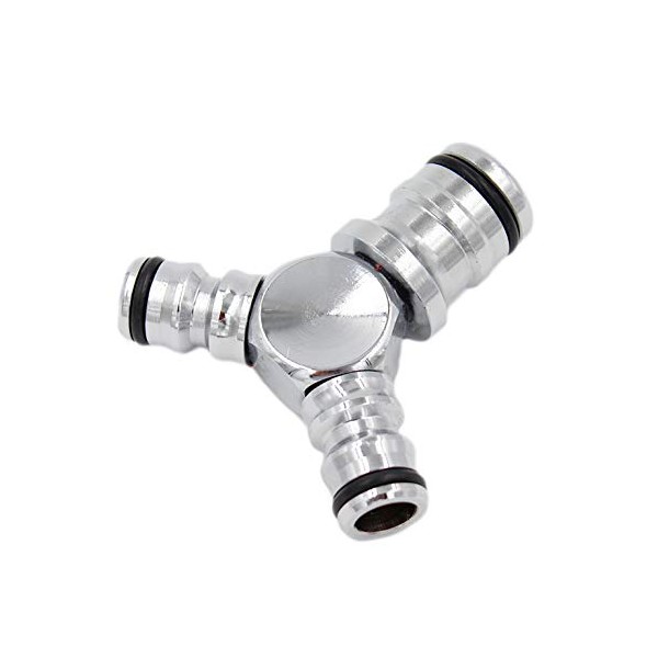 SpiceFlow | 3-Way T-Quick Connector | Chrome/Brass | 1/2 Inch