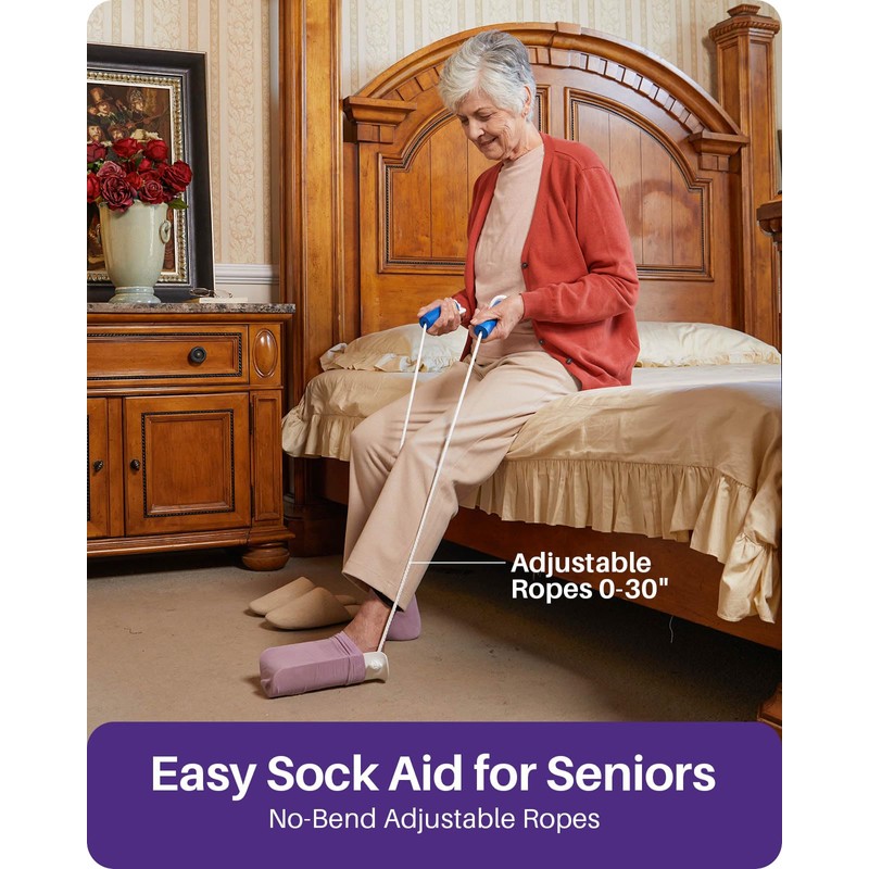 KEKOY 4.6INCH Sock Aid for Putting on Socks, Wide Sock