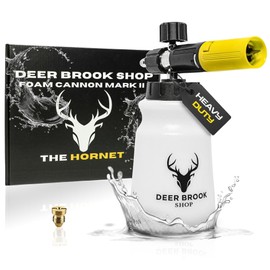 Deer Brook Shop Hornet Foam Cannon for Pressure Washer - Adjustable Soap Sprayer with Additional 1.1mm Orifice - Heavy Duty Foamer for Car Wash - 1/4 Quick Connector & M22 Adapter, 1000ML Bottle