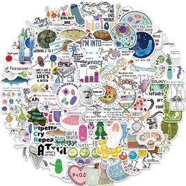 100 PCS Laboratory Biology Cartoon Water Bottle Stickers, Student and Teacher Laptop Scrapbook Journal Phone Luggage Computer Stickers,Funny Vinyl Waterproof Trendy DIY Stickers for Lab School