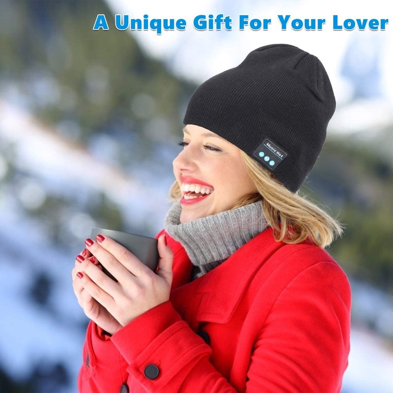 Sminiker Unisex Wireless Beanie Hat with Exquisite Packaging Wireless Earphone