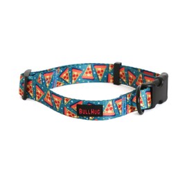 Dog Collars, Soft Adjustable Polyester, Vibrant Prints with Quick-Release UTX Buckle. Designed for Small Medium Large Dogs (Collar: 24-35 cm - (Pizza, Small))
