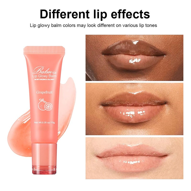 Vawolecy Lip Glowy Balm, Lip Balm for Dry, Cracked Lips,