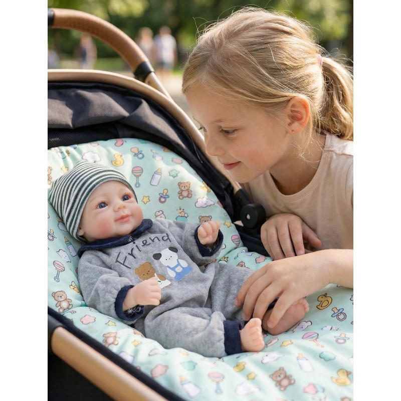 Cloveray 12 Inch Full Body Silicone Baby Doll Girl, 2