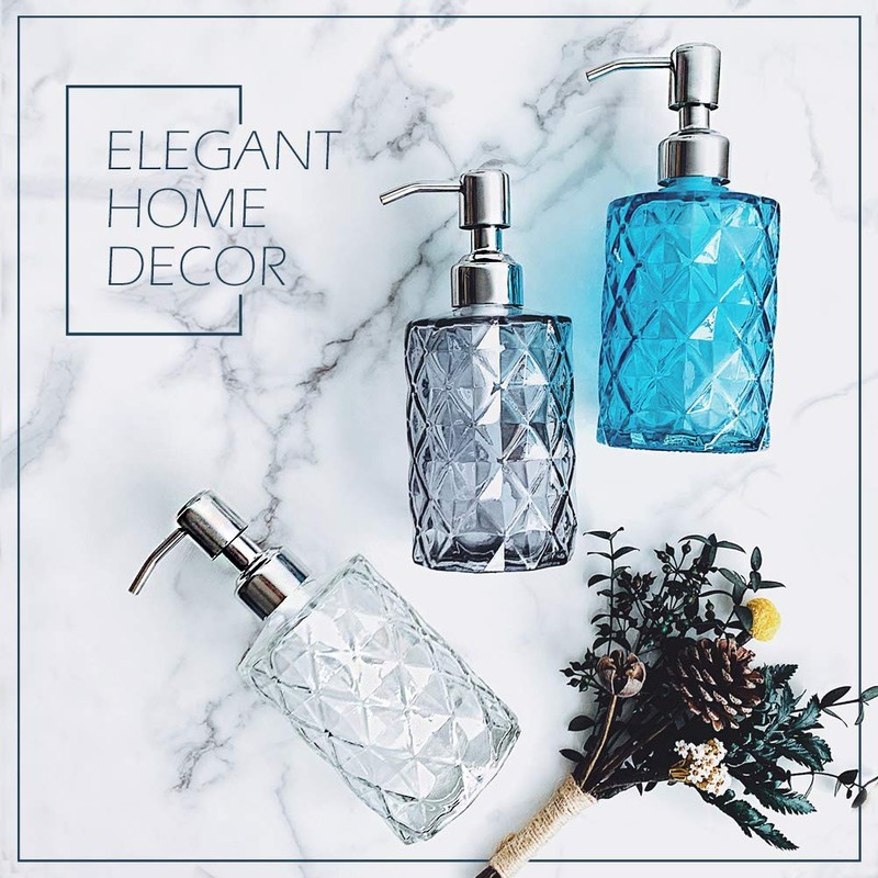 JASAI Diamond Design Soap Dispenser with 304 Rust Proof Stainless