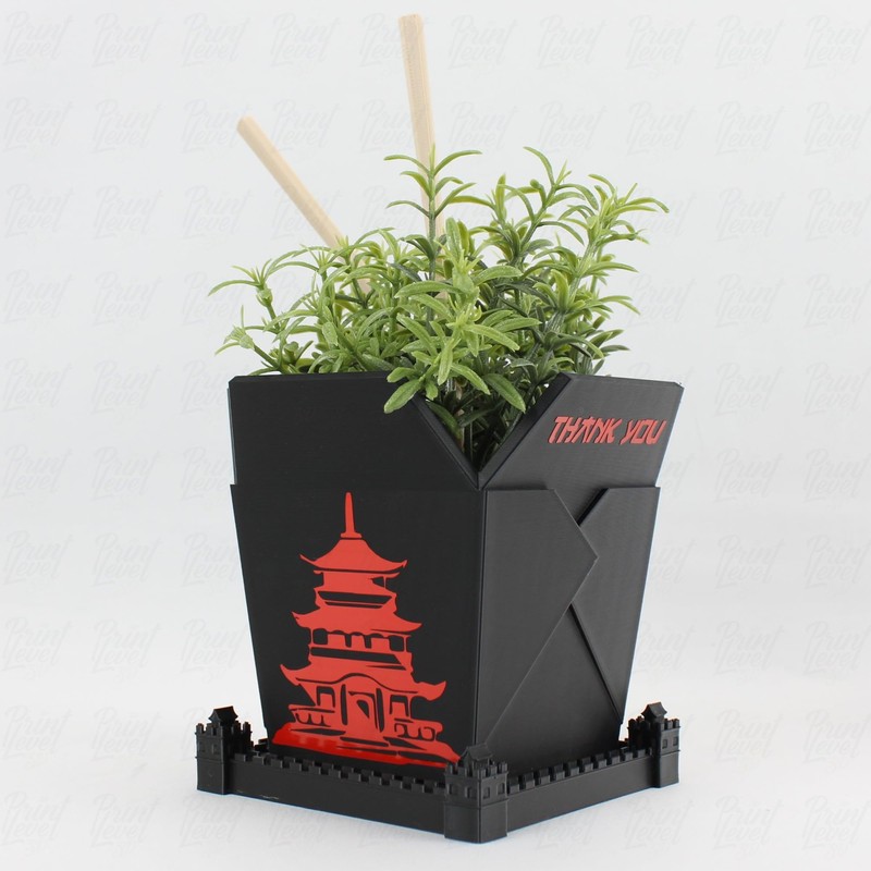 3D Printed Planter Chinese Takeout Box - Set of 3