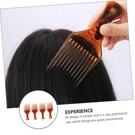 FRCOLOR 4pcs Wide Tooth Afro Hair Combs Durable Plastic Hair Picks Anti-static Detangling Combs for Easy Grooming